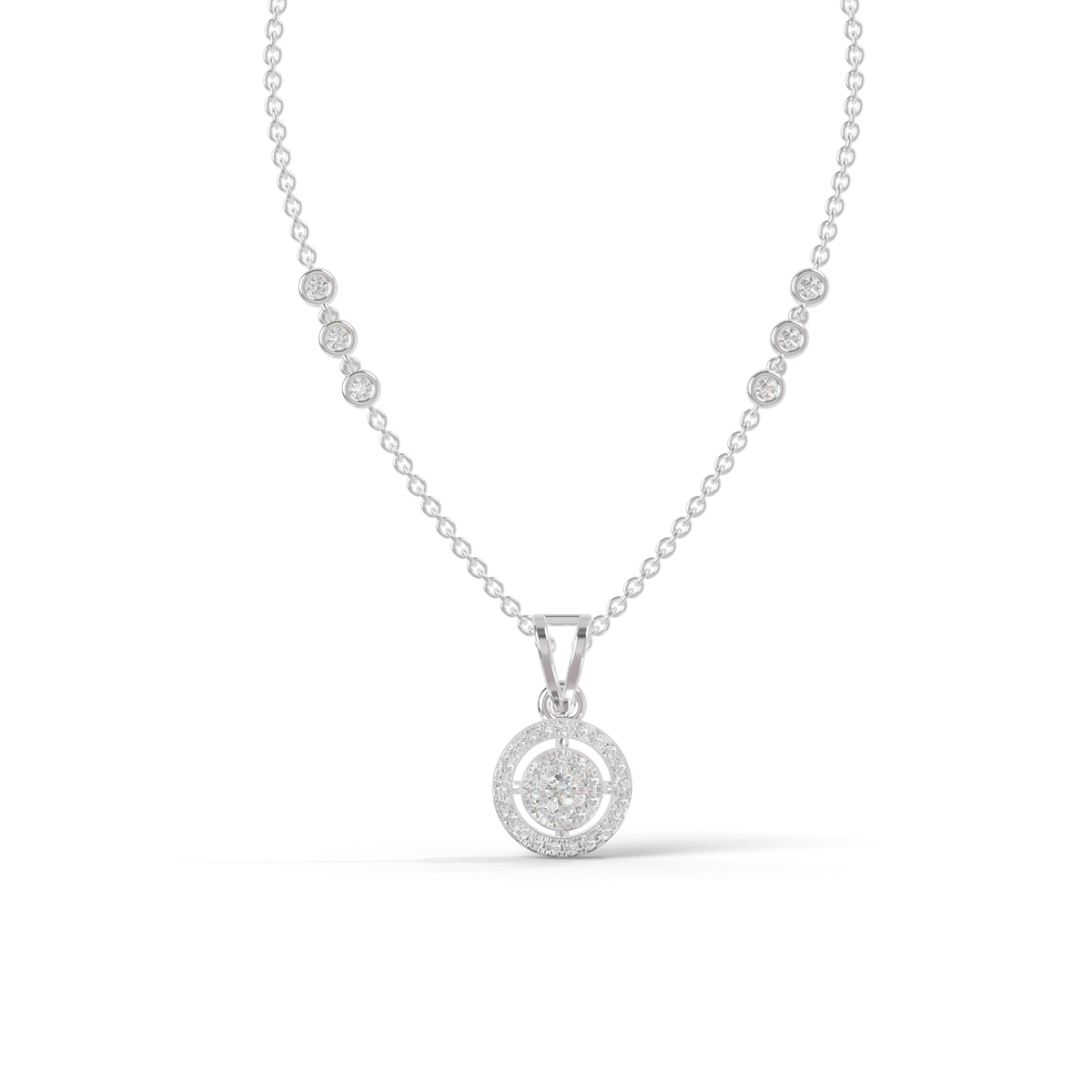 Guru Jewel's Modern Two-Tone Curved Cluster Silver Pendant for Her