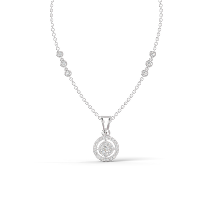 Guru Jewel's Modern Two-Tone Curved Cluster Silver Pendant for Her