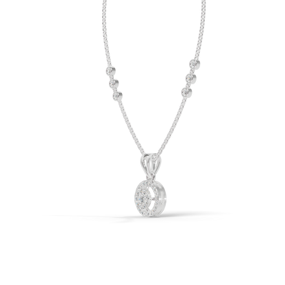 Guru Jewel's Modern Two-Tone Curved Cluster Silver Pendant for Her