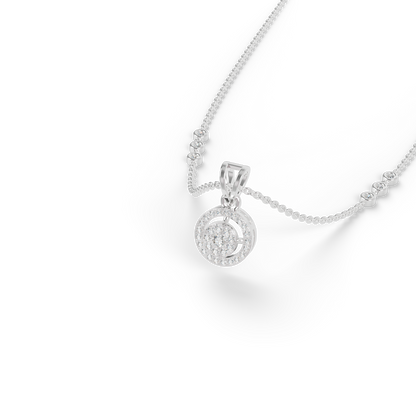 Guru Jewel's Modern Two-Tone Curved Cluster Silver Pendant for Her