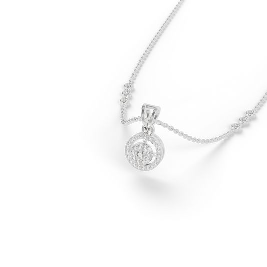 Guru Jewel's Modern Two-Tone Curved Cluster Silver Pendant for Her