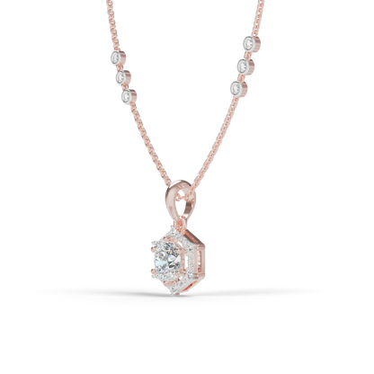 Guru Jewel's Radiant Hexagonal Bezel-Set Solitaire Silver Pendant for Her
