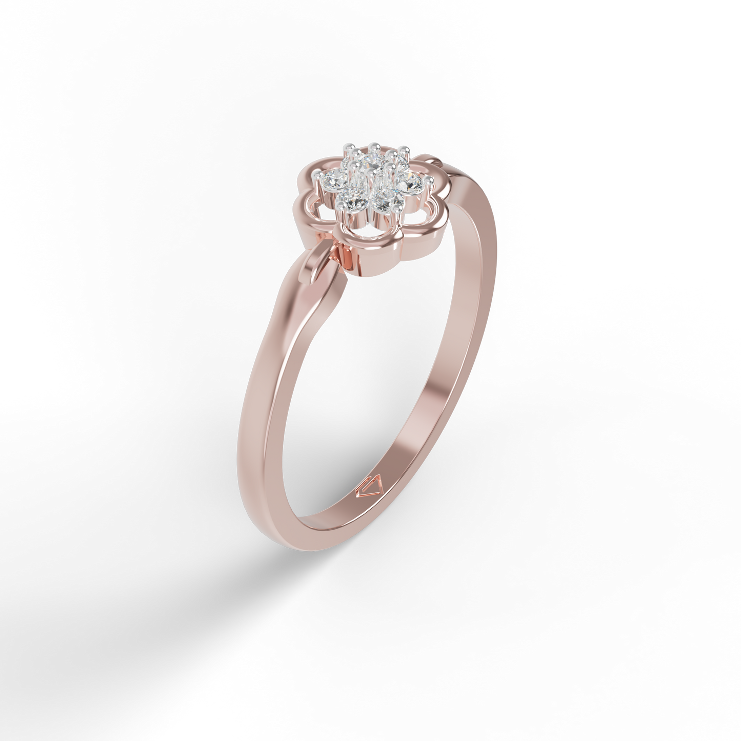 Guru Jewel's Astonishing C.Z Diamond Studded Silver Ring For Her