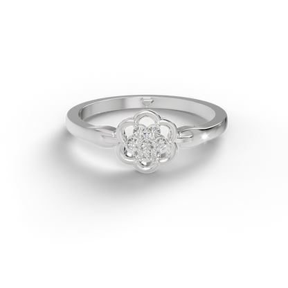 Guru Jewel's Astonishing C.Z Diamond Studded Silver Ring For Her