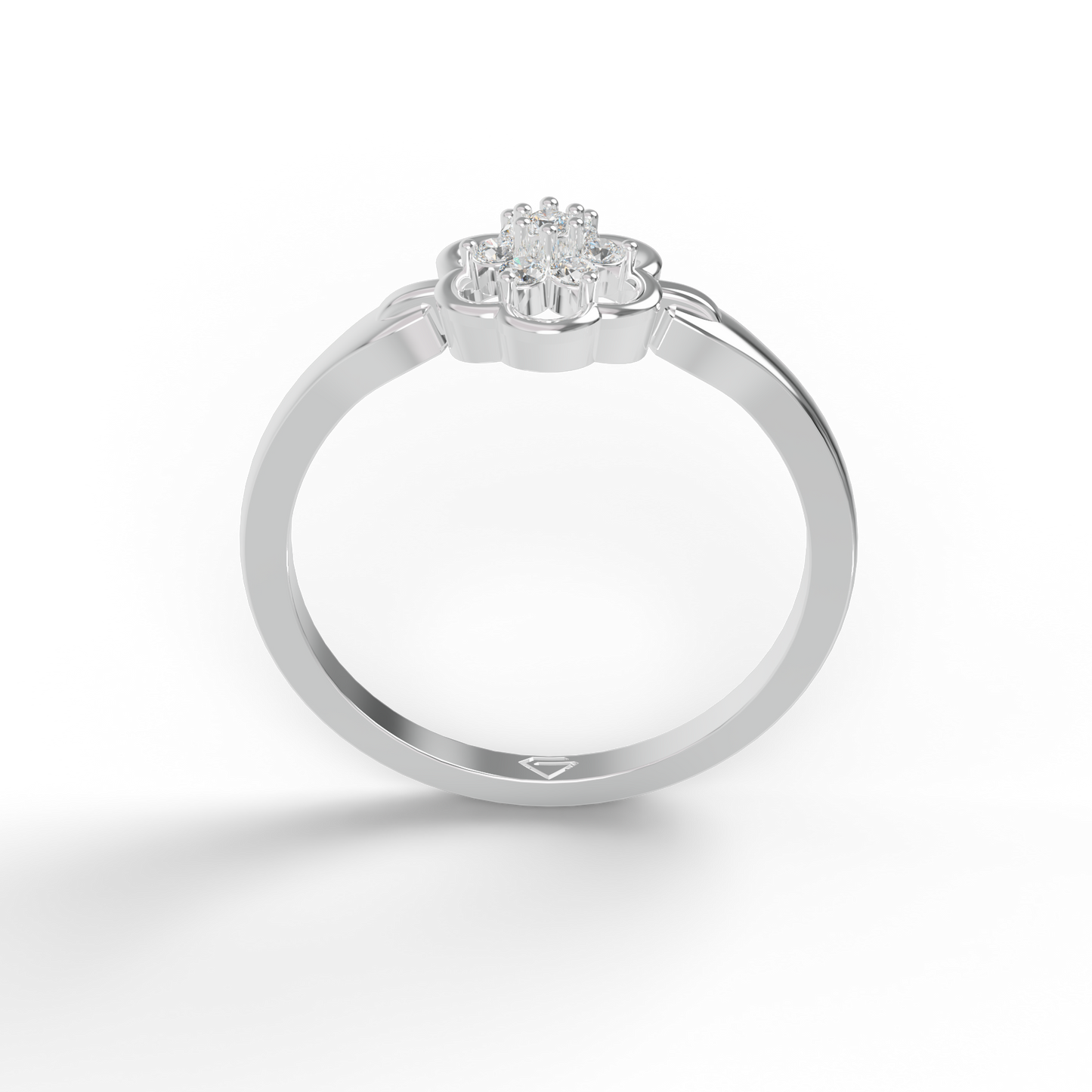 Guru Jewel's Astonishing C.Z Diamond Studded Silver Ring For Her
