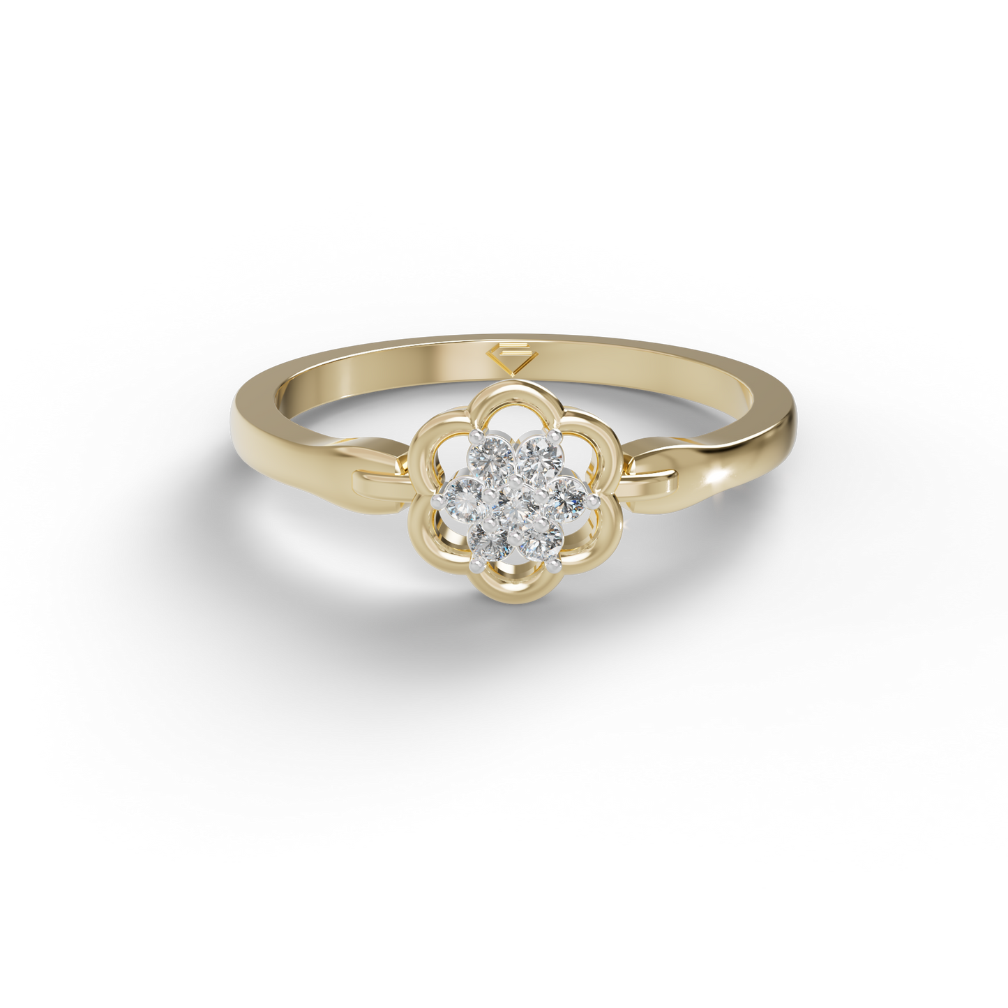 Guru Jewel's Astonishing C.Z Diamond Studded Silver Ring For Her