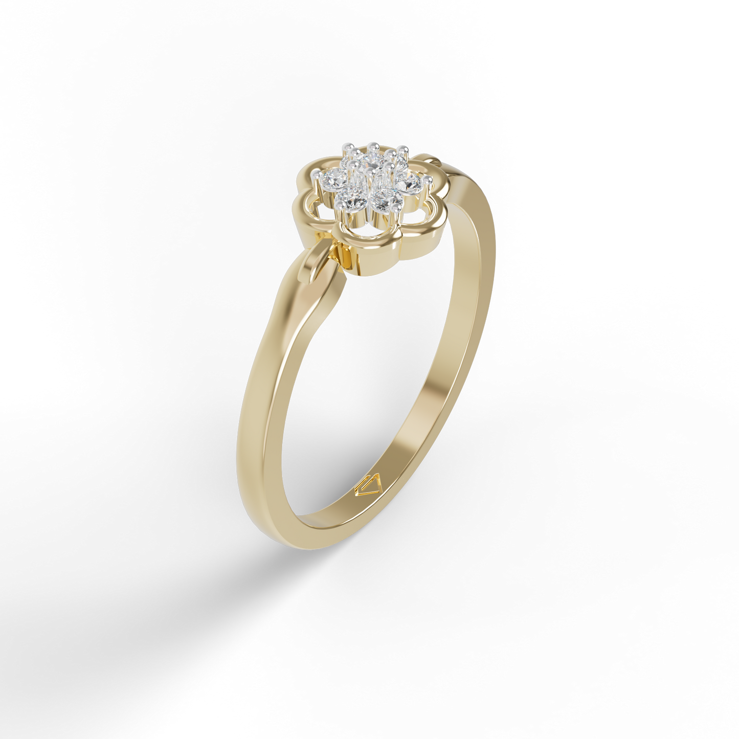 Guru Jewel's Astonishing C.Z Diamond Studded Silver Ring For Her