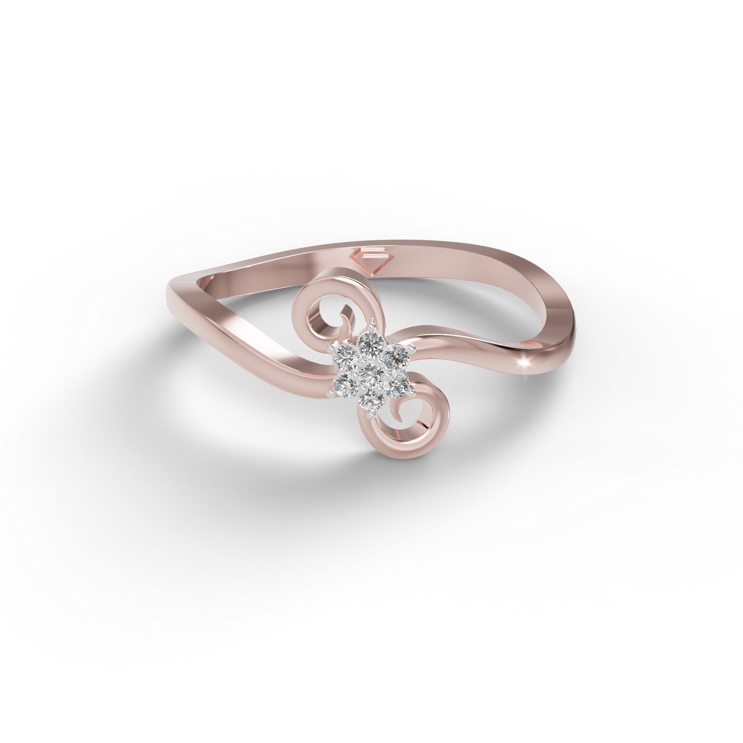Guru Jewel's C.Z Diamond Studded Beauteous Silver Ring For Her