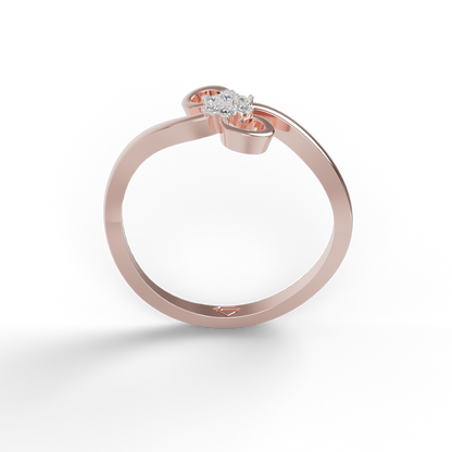 Guru Jewel's C.Z Diamond Studded Beauteous Silver Ring For Her