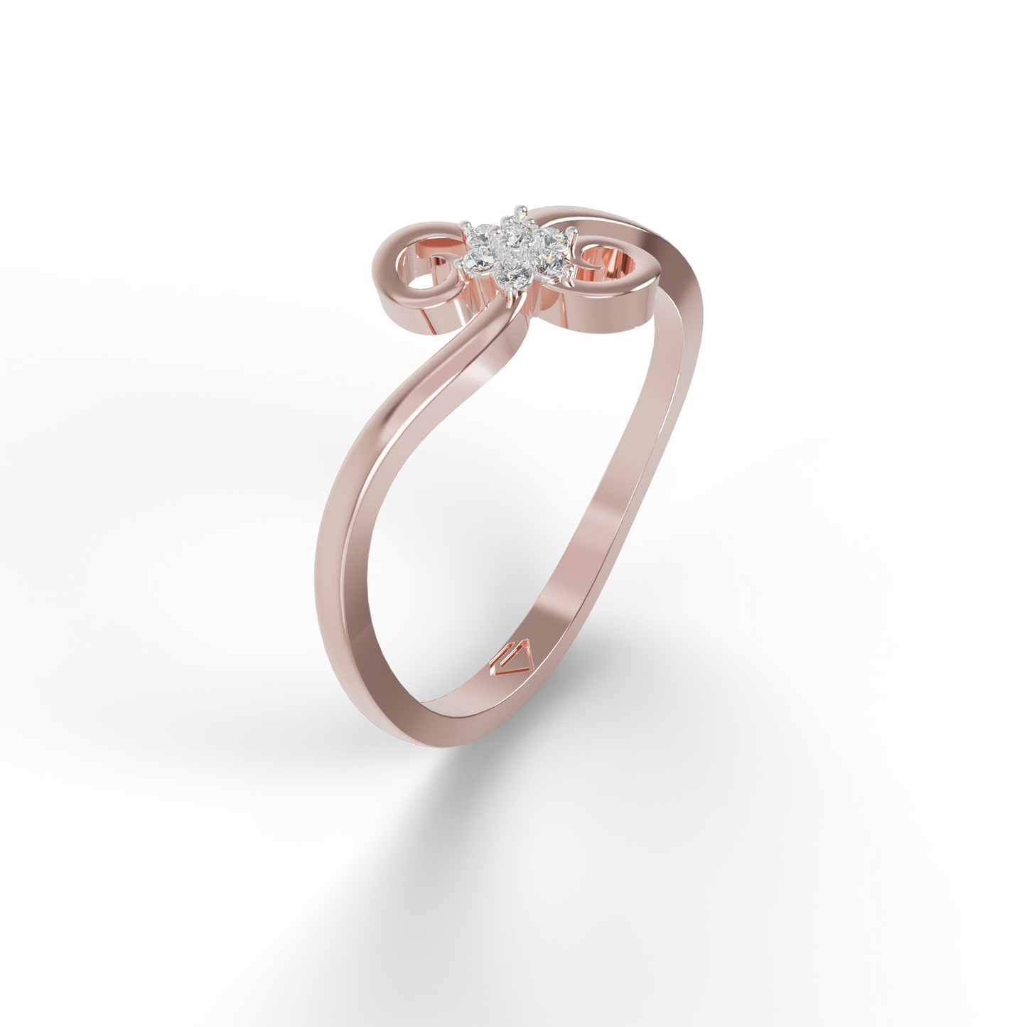 Guru Jewel's C.Z Diamond Studded Beauteous Silver Ring For Her