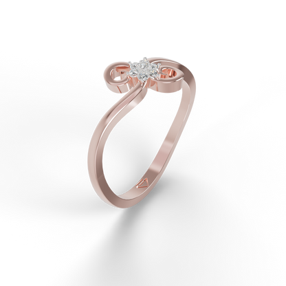 Guru Jewel's C.Z Diamond Studded Beauteous Silver Ring For Her