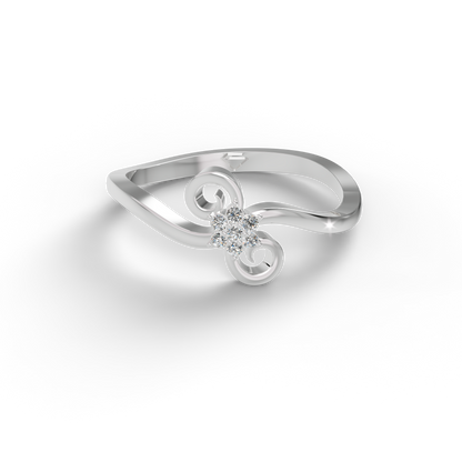 Guru Jewel's C.Z Diamond Studded Beauteous Silver Ring For Her