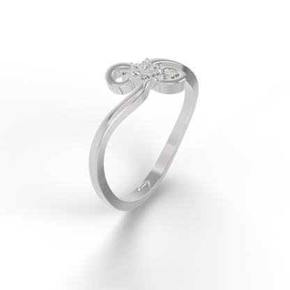 Guru Jewel's C.Z Diamond Studded Beauteous Silver Ring For Her