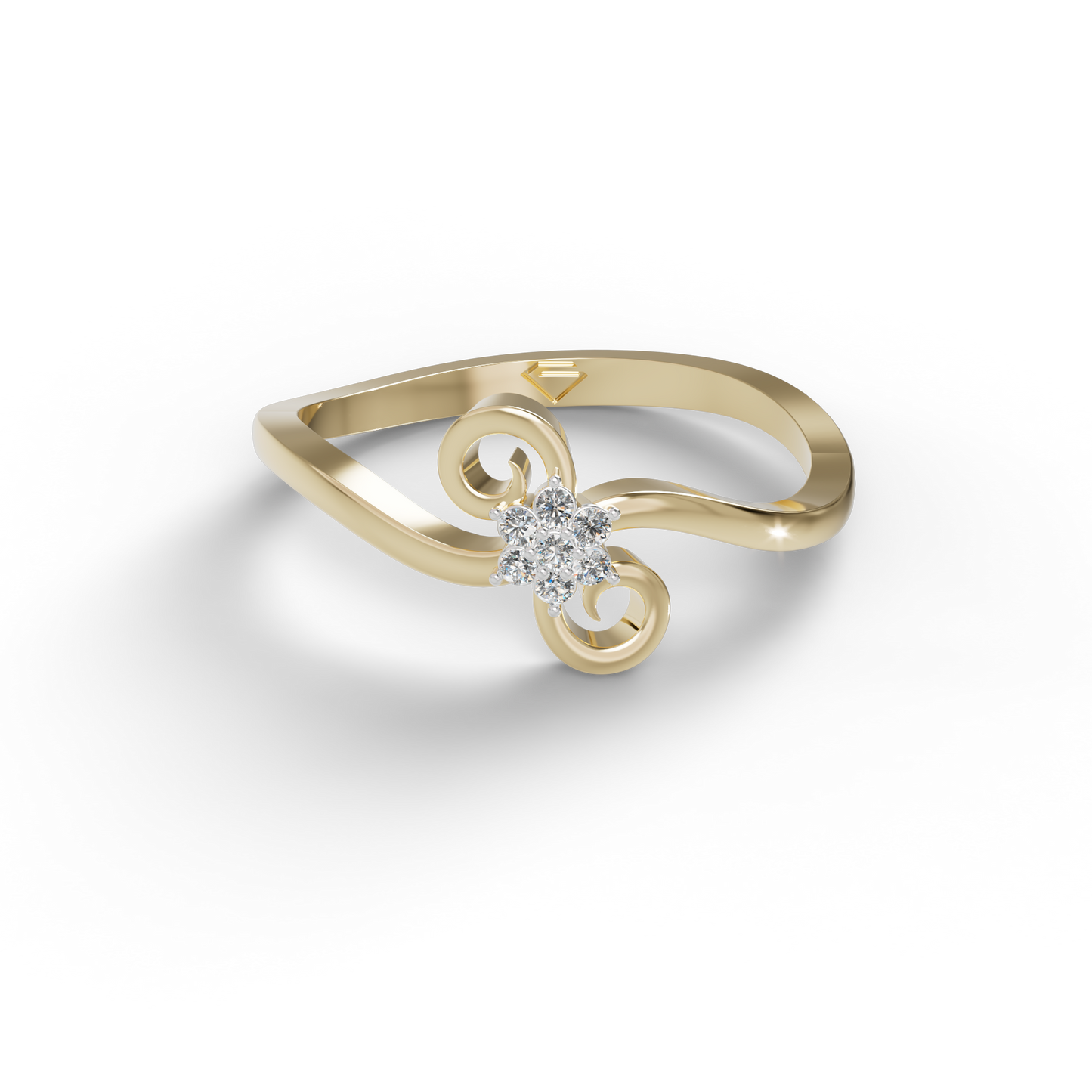 Guru Jewel's C.Z Diamond Studded Beauteous Silver Ring For Her