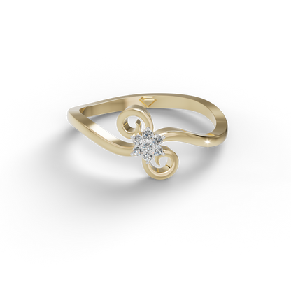 Guru Jewel's C.Z Diamond Studded Beauteous Silver Ring For Her