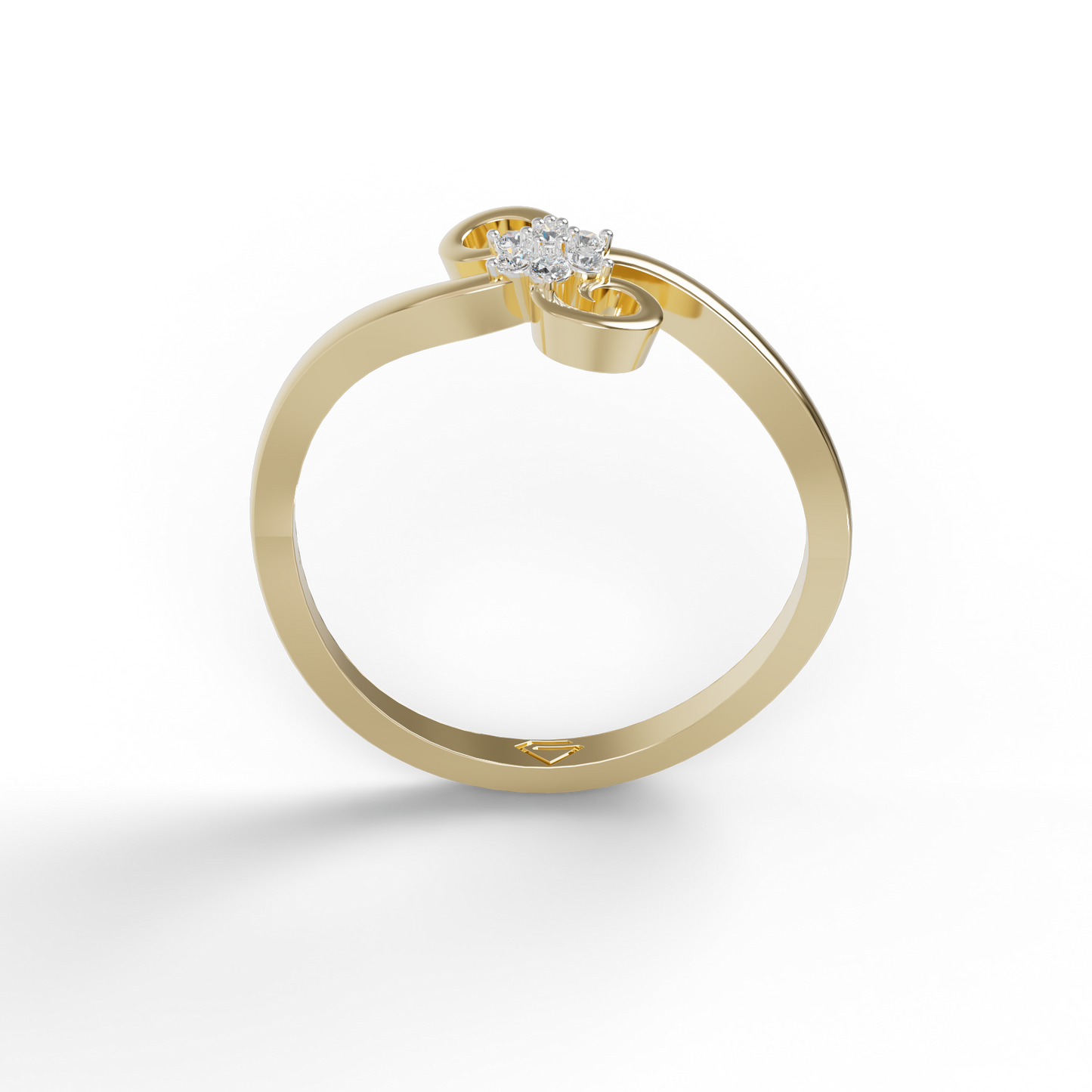 Guru Jewel's C.Z Diamond Studded Beauteous Silver Ring For Her