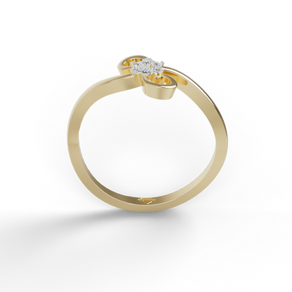 Guru Jewel's C.Z Diamond Studded Beauteous Silver Ring For Her
