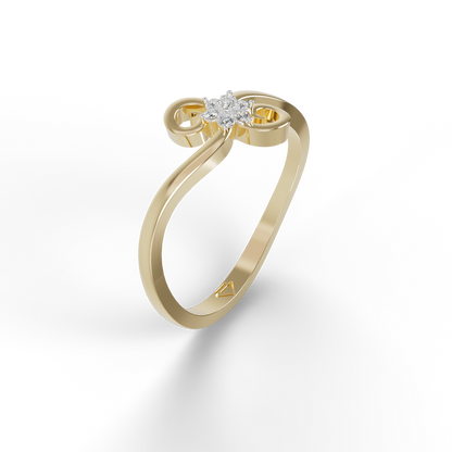 Guru Jewel's C.Z Diamond Studded Beauteous Silver Ring For Her