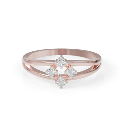 Guru Jewel's Fascinating C.Z Diamond Studded Silver Ring
