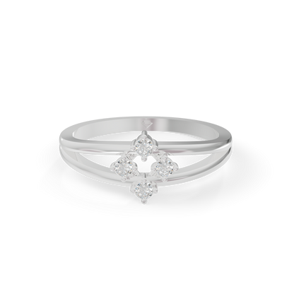 Guru Jewel's Fascinating C.Z Diamond Studded Silver Ring