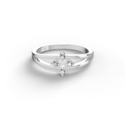 Guru Jewel's Fascinating C.Z Diamond Studded Silver Ring