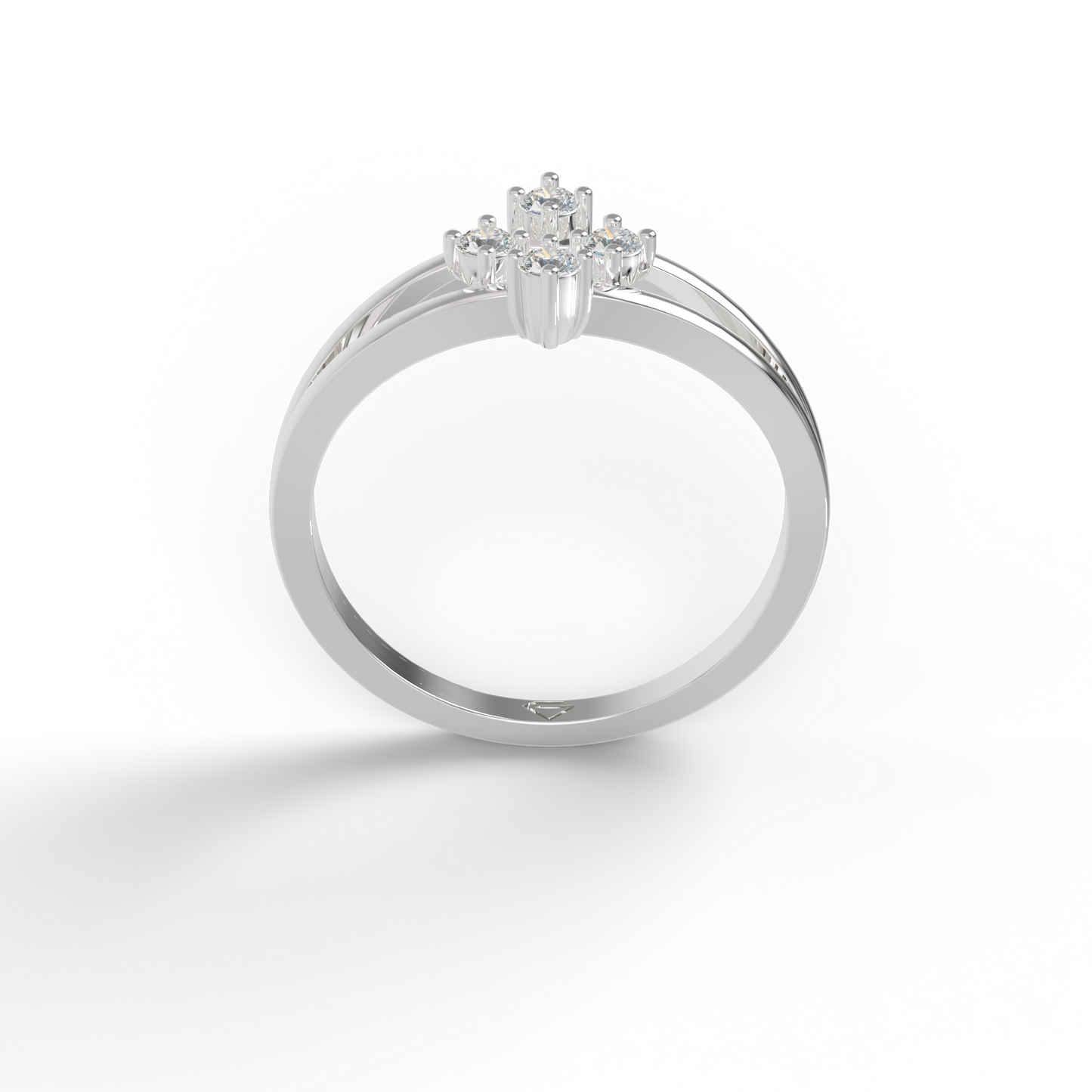 Guru Jewel's Fascinating C.Z Diamond Studded Silver Ring