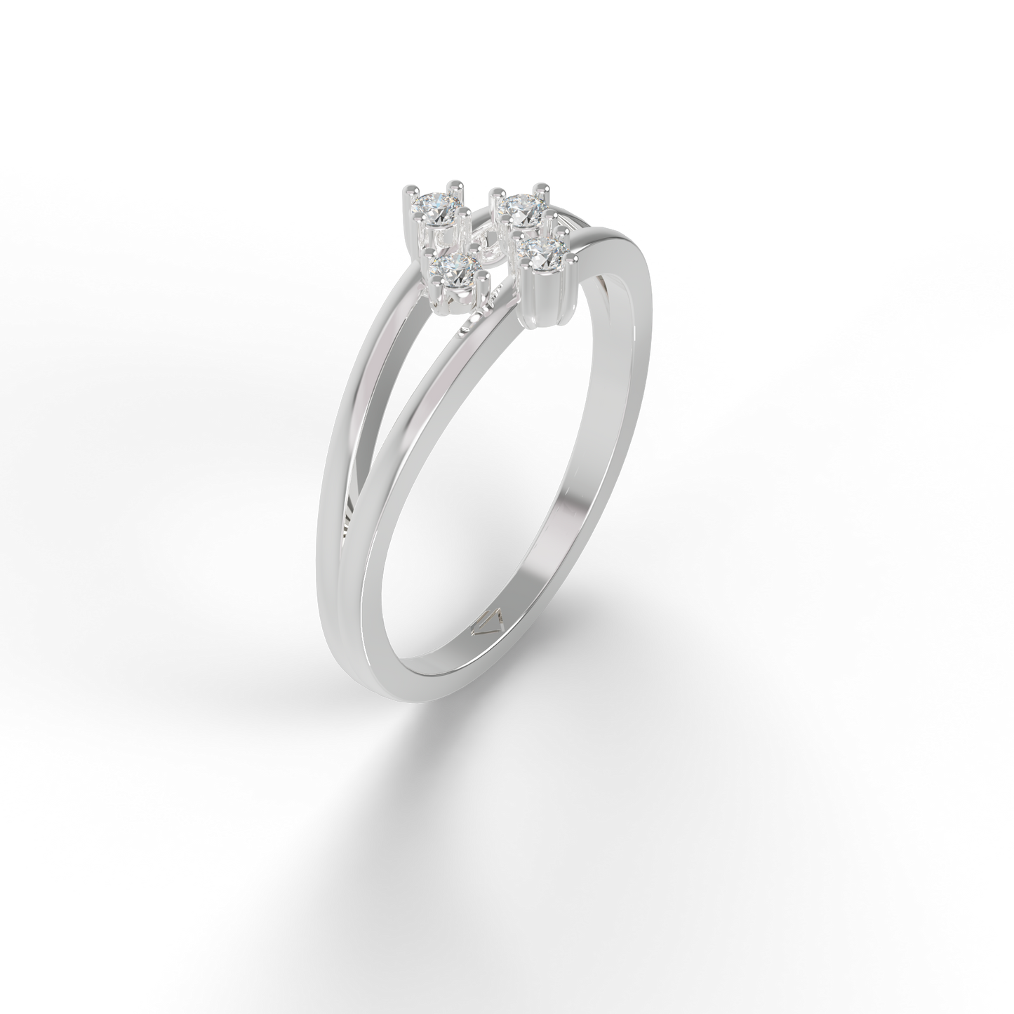 Guru Jewel's Fascinating C.Z Diamond Studded Silver Ring