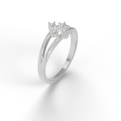 Guru Jewel's Fascinating C.Z Diamond Studded Silver Ring