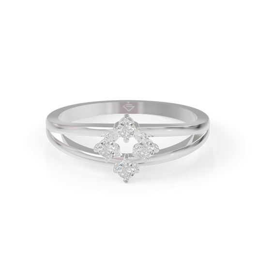Guru Jewel's Fascinating C.Z Diamond Studded Silver Ring