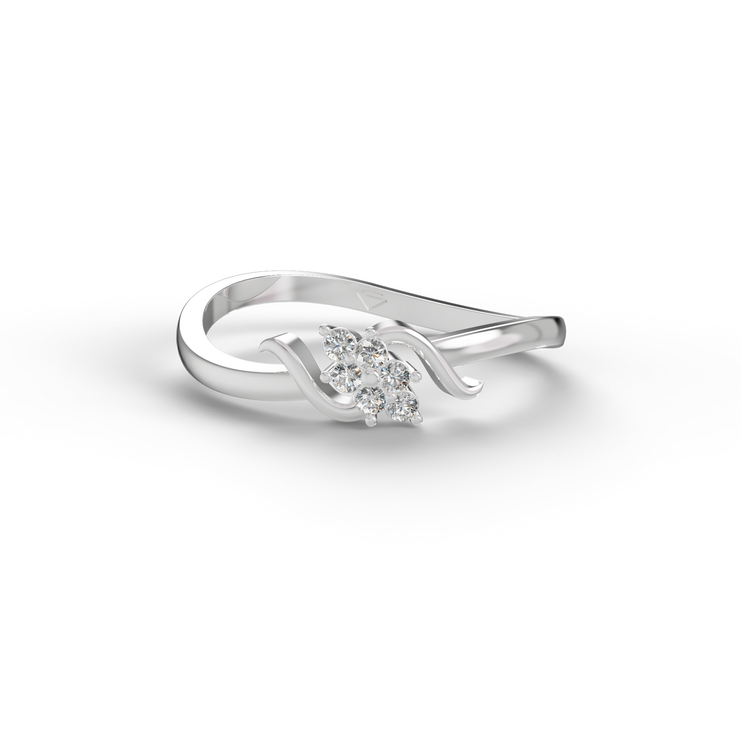 Guru Jewel's Glamorous C.Z Diamond Studded Silver Ring For Her