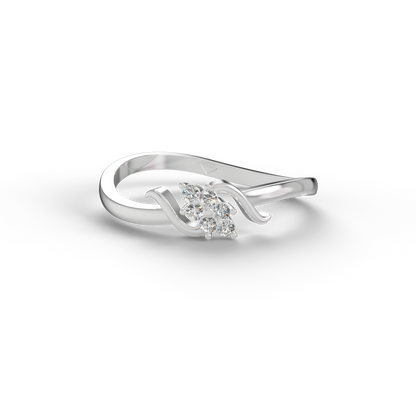 Guru Jewel's Glamorous C.Z Diamond Studded Silver Ring For Her