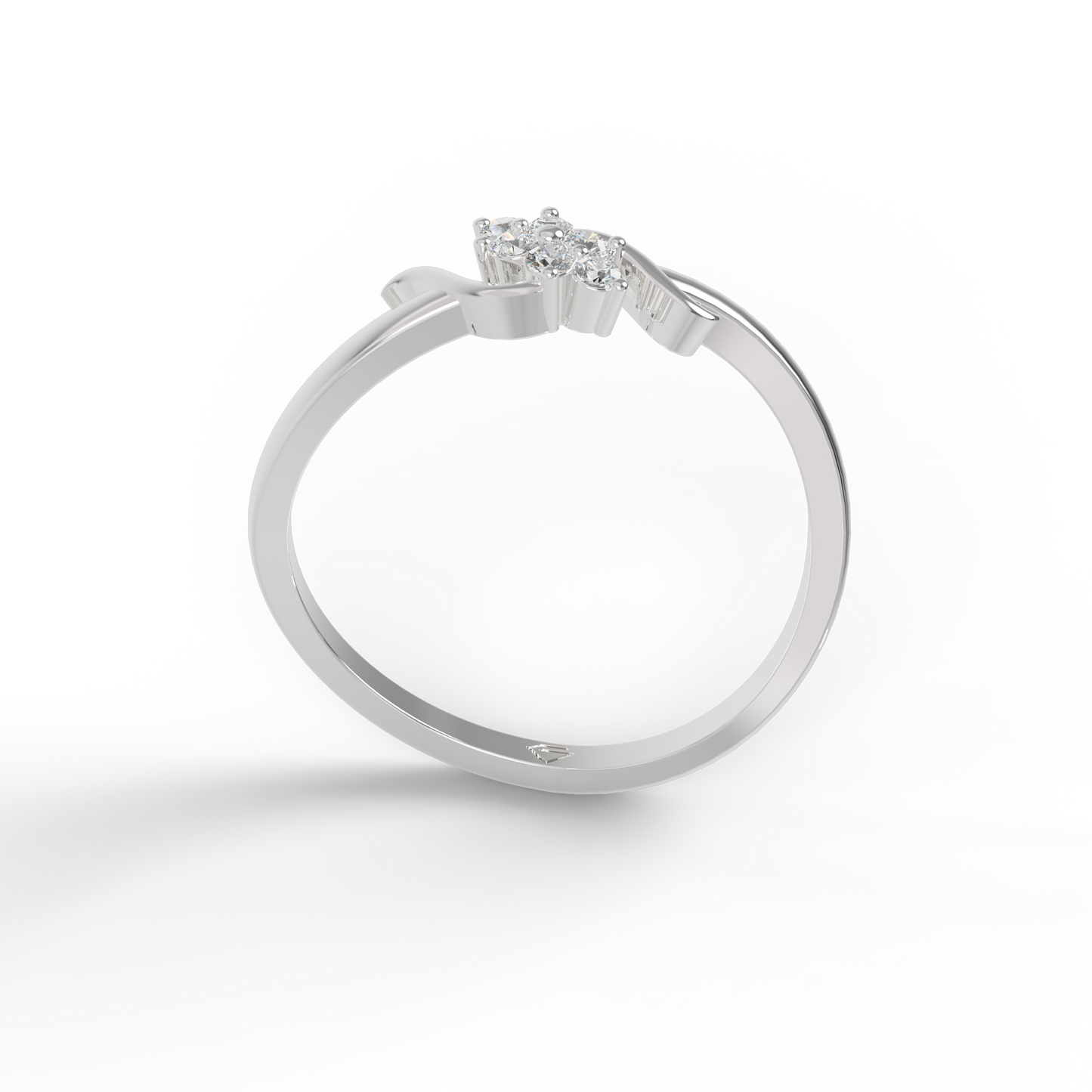 Guru Jewel's Glamorous C.Z Diamond Studded Silver Ring For Her