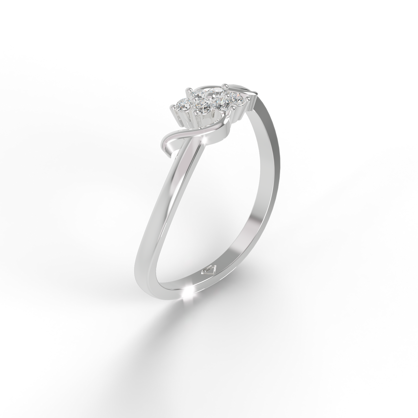 Guru Jewel's Glamorous C.Z Diamond Studded Silver Ring For Her