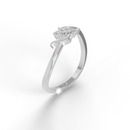 Guru Jewel's Glamorous C.Z Diamond Studded Silver Ring For Her