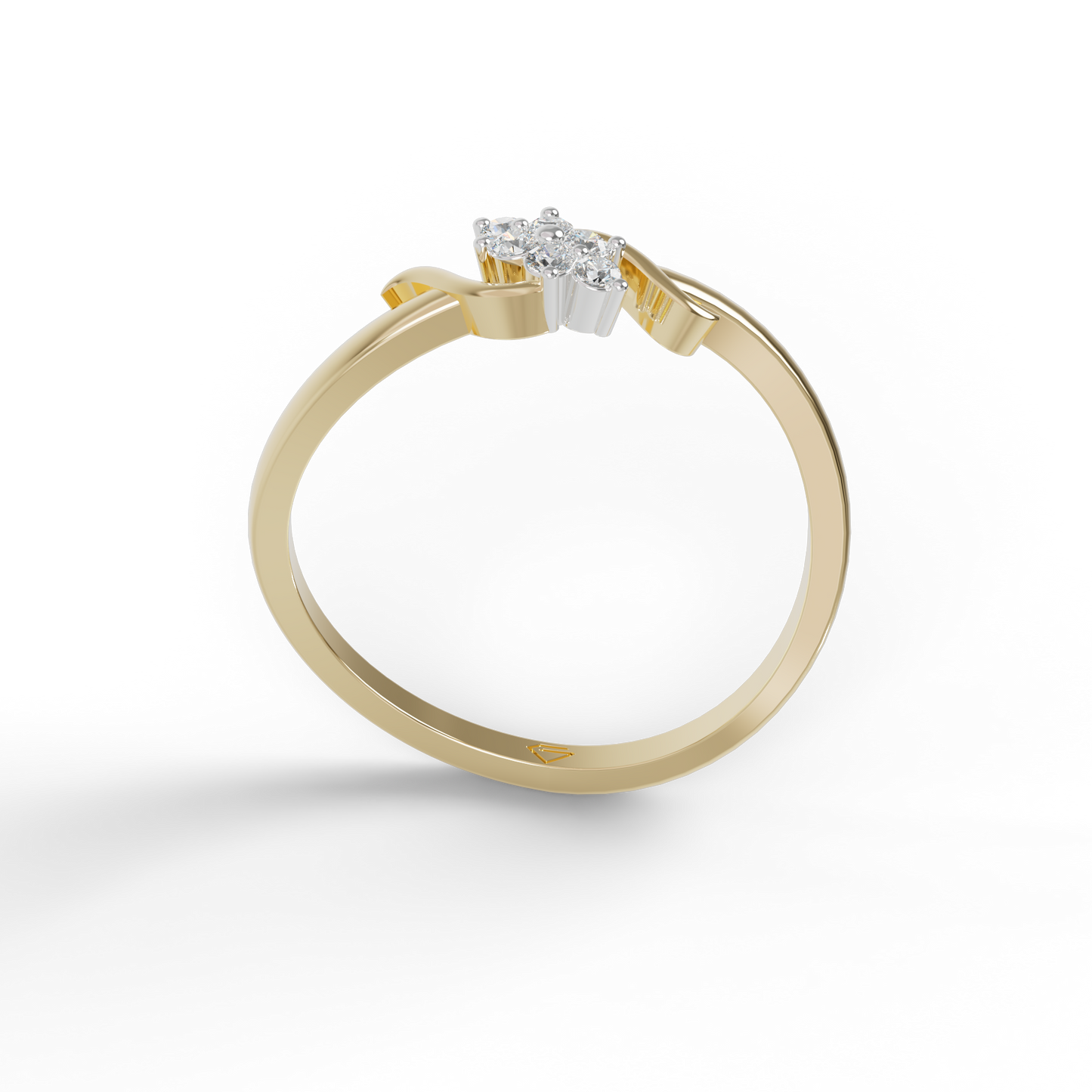 Guru Jewel's Glamorous C.Z Diamond Studded Silver Ring For Her
