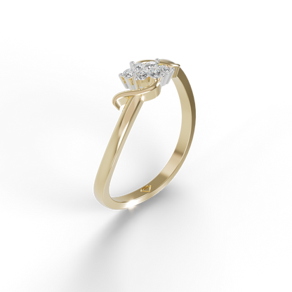 Guru Jewel's Glamorous C.Z Diamond Studded Silver Ring For Her