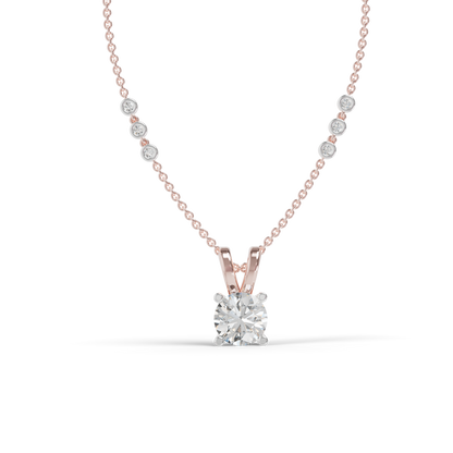 Guru Jewel's Radiant Four-Prong Solitaire Diamond-Simulant Silver Pendant for Her