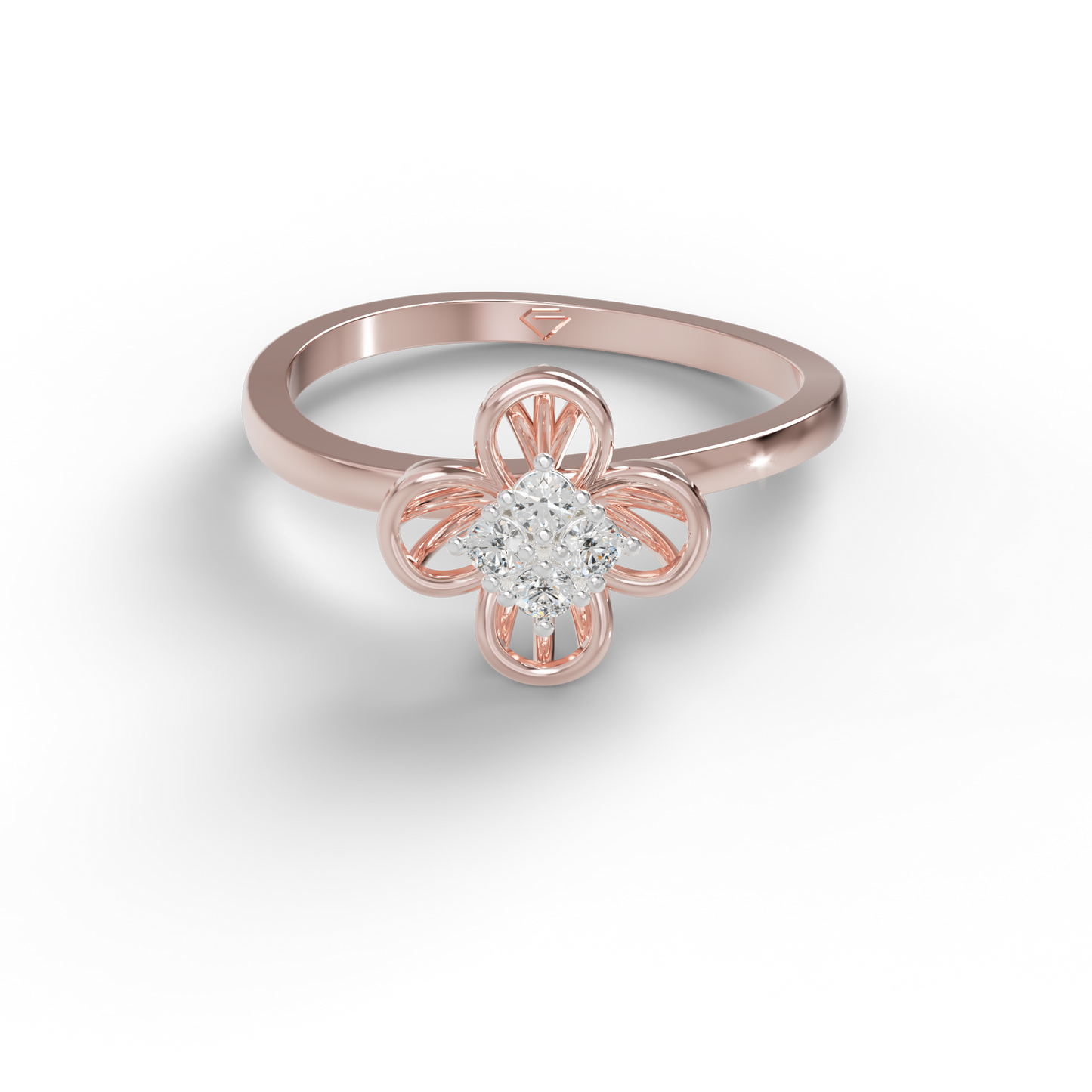 Guru Jewel's Impressive C.Z Diamond Studded Silver Ring For Her