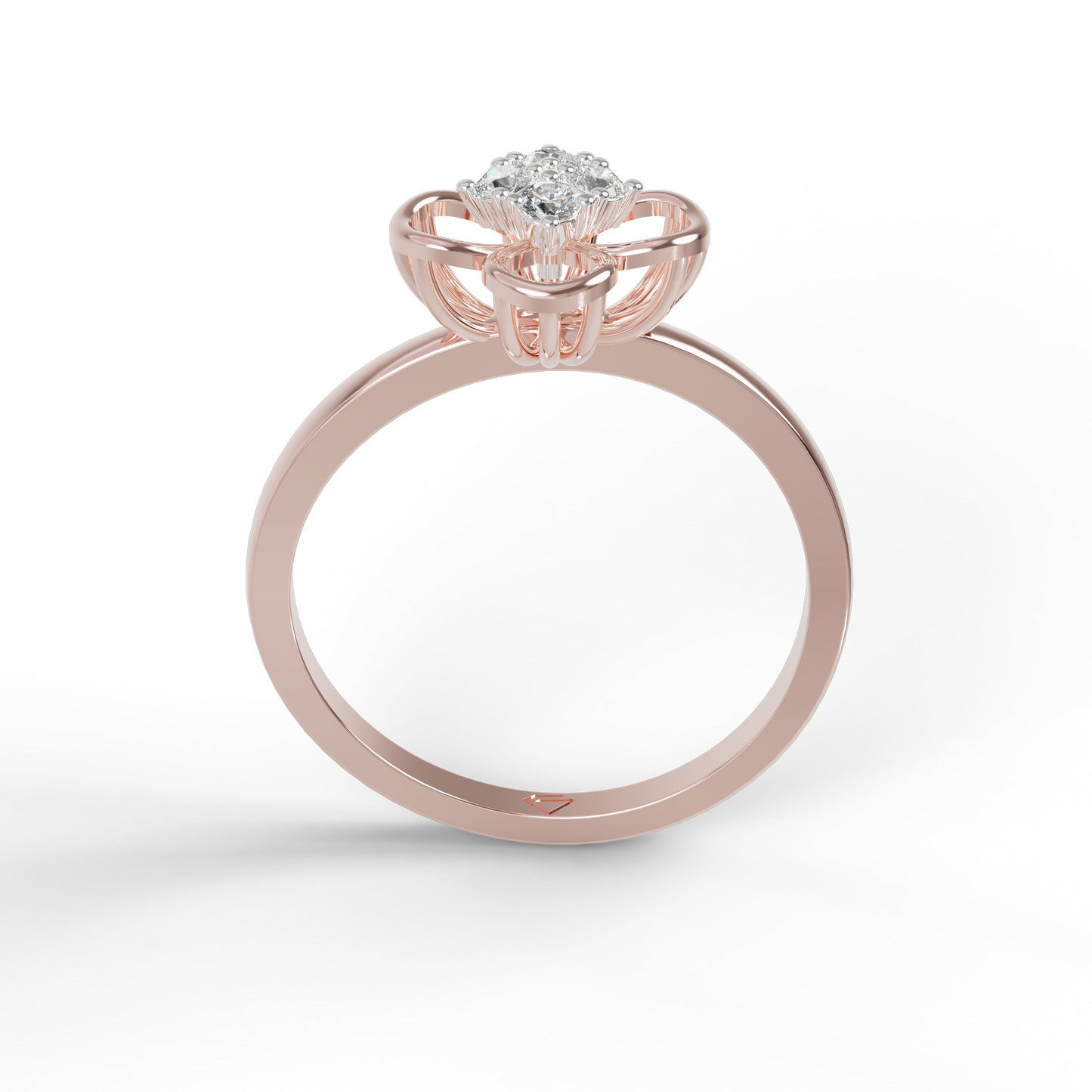 Guru Jewel's Impressive C.Z Diamond Studded Silver Ring For Her