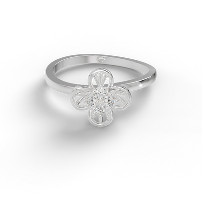 Guru Jewel's Impressive C.Z Diamond Studded Silver Ring For Her
