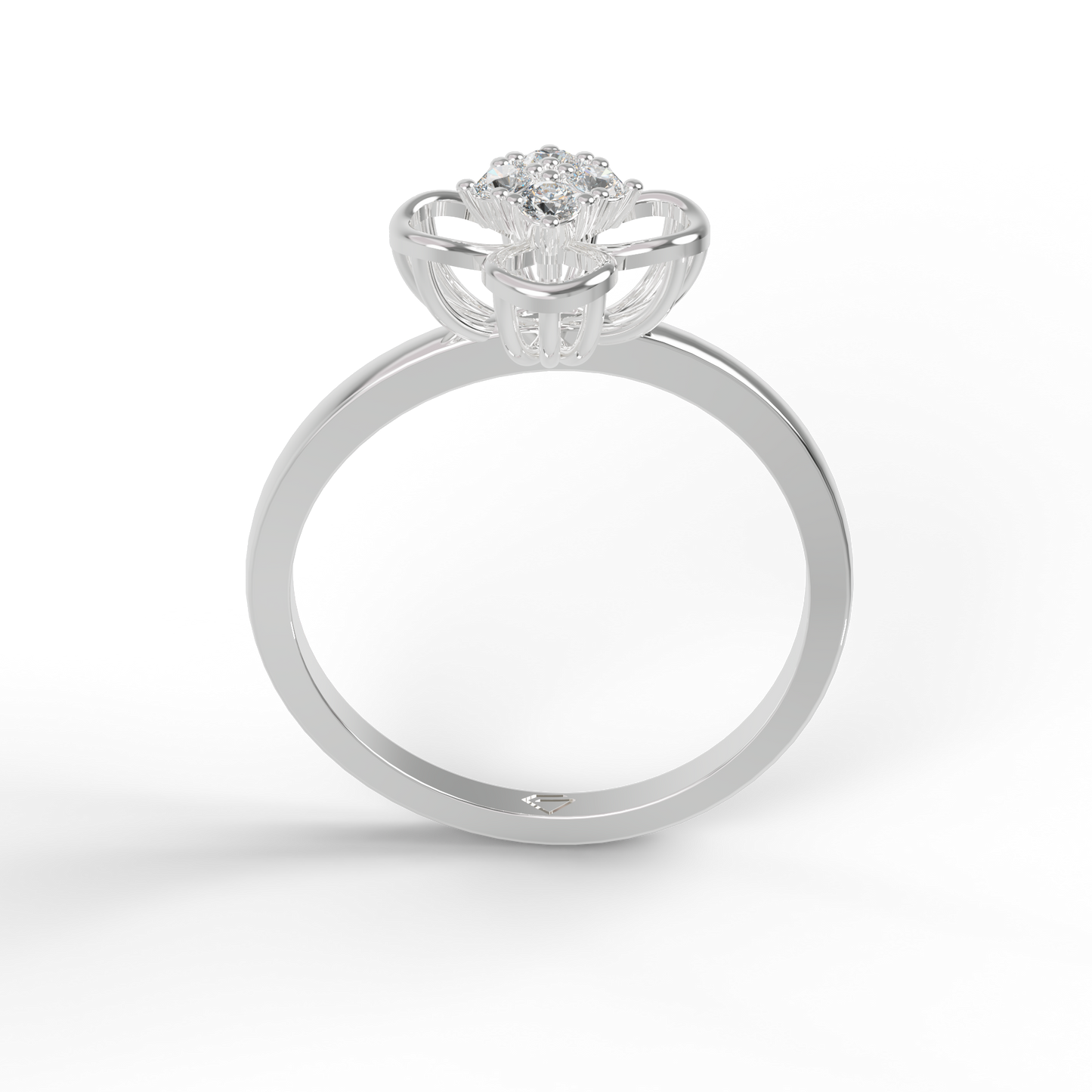 Guru Jewel's Impressive C.Z Diamond Studded Silver Ring For Her