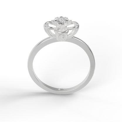 Guru Jewel's Impressive C.Z Diamond Studded Silver Ring For Her
