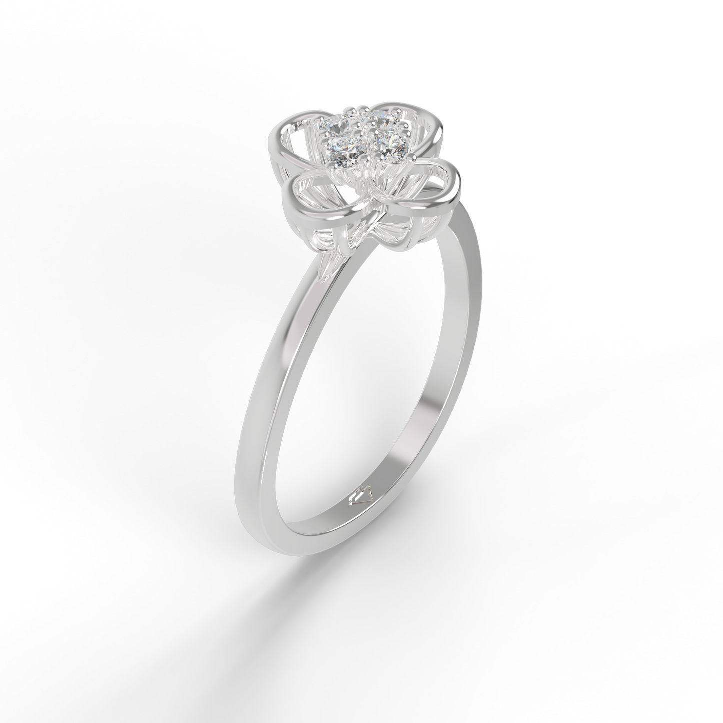 Guru Jewel's Impressive C.Z Diamond Studded Silver Ring For Her