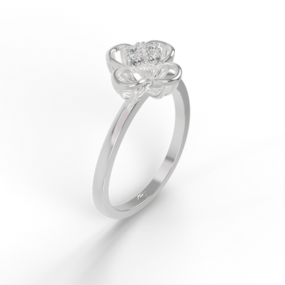 Guru Jewel's Impressive C.Z Diamond Studded Silver Ring For Her