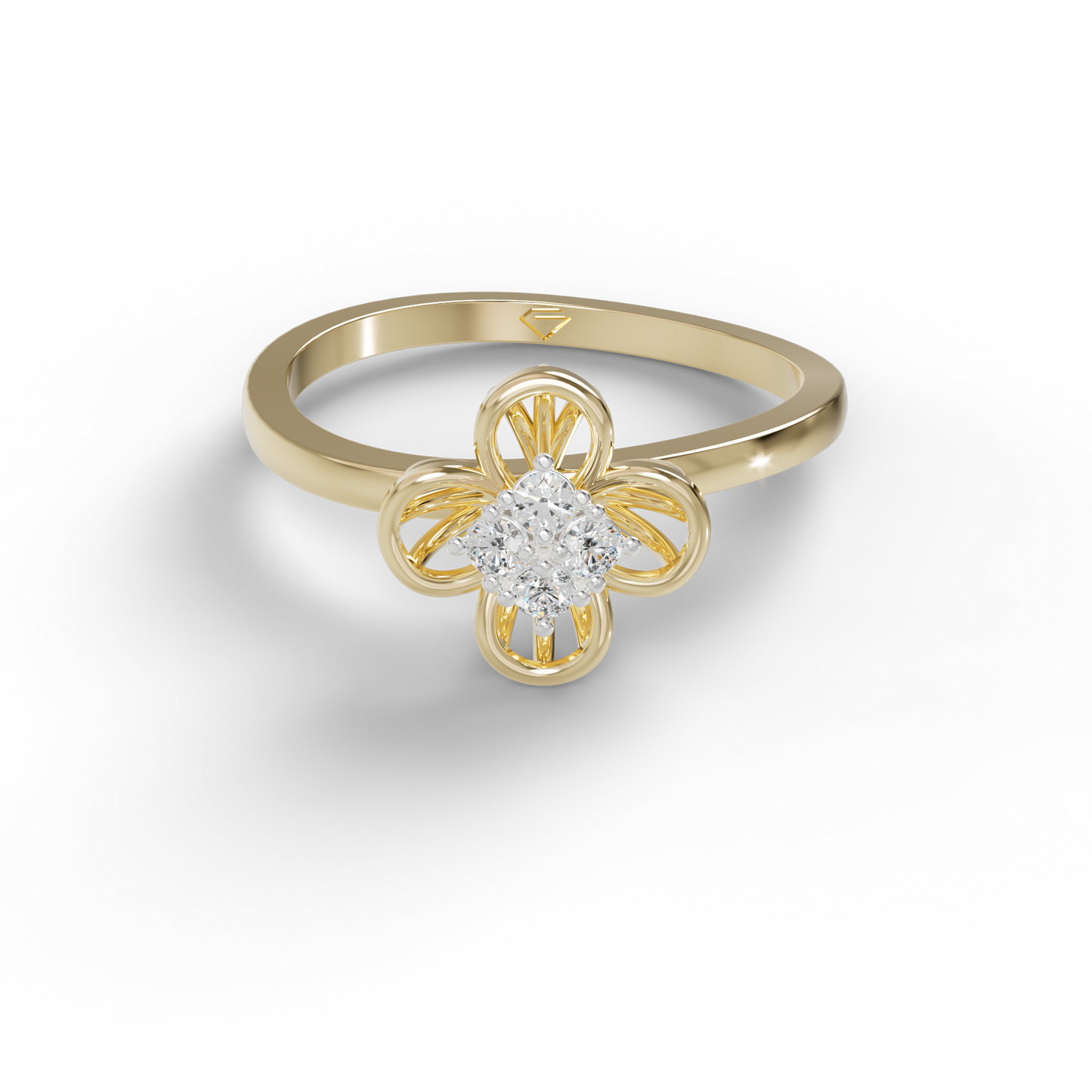 Guru Jewel's Impressive C.Z Diamond Studded Silver Ring For Her