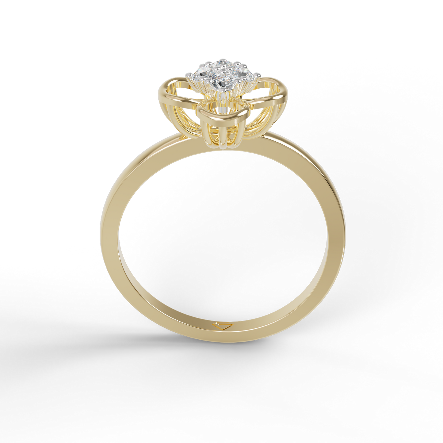 Guru Jewel's Impressive C.Z Diamond Studded Silver Ring For Her