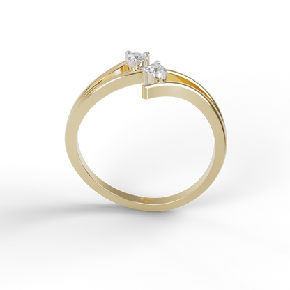 Guru Jewel's Twin C.Z Diamond Studded Silver Ring For Her
