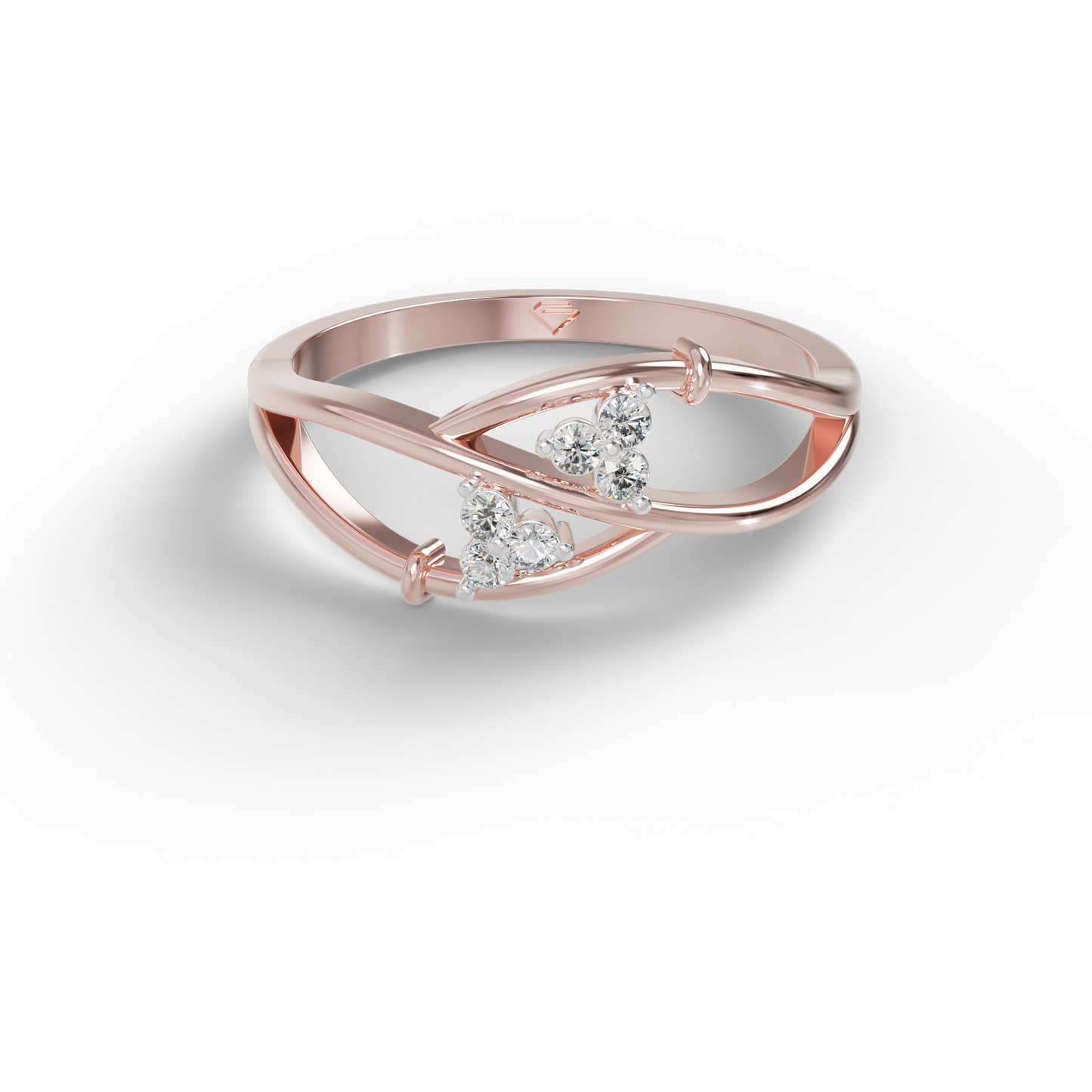 Guru Jewel's Round C.Z Diamond Studded Silver Ring For Her