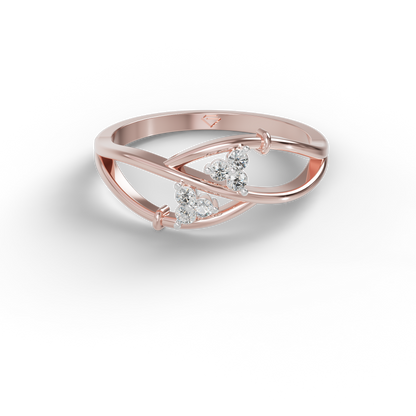 Guru Jewel's Round C.Z Diamond Studded Silver Ring For Her