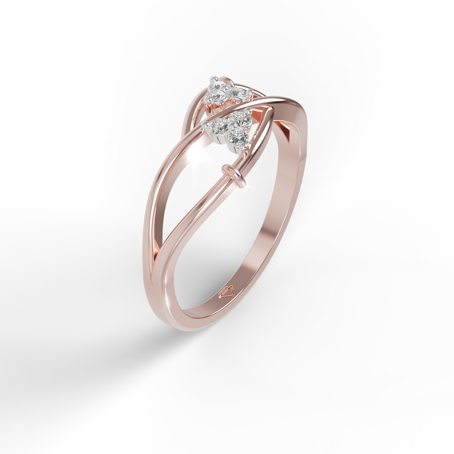 Guru Jewel's Round C.Z Diamond Studded Silver Ring For Her